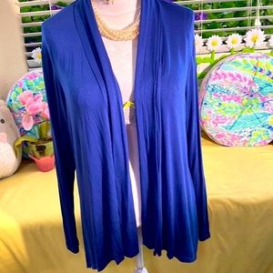 Espresso blue open front jacket/duster